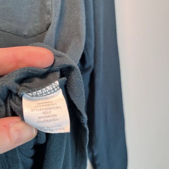 Eyeshadow Top Womens Large Forest Green Knit Long Sleeve Basic Capsule Shirt EUC - Picture 4 of 7